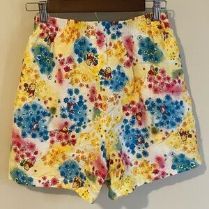 Vintage Disney Pooh Floral Cotton Shorts